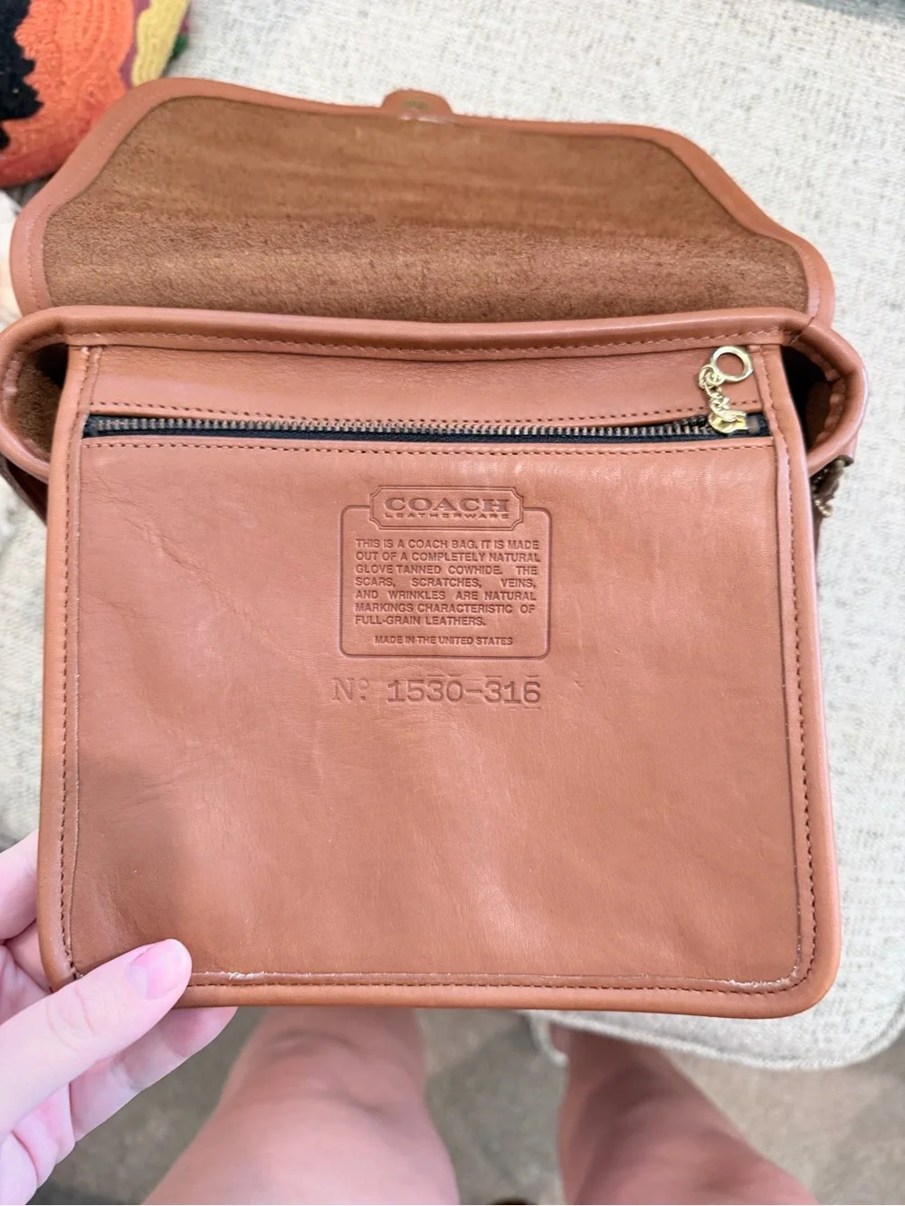 Vintage Coach Bradley Bucket Bag in British Tan Made in USA in 1993